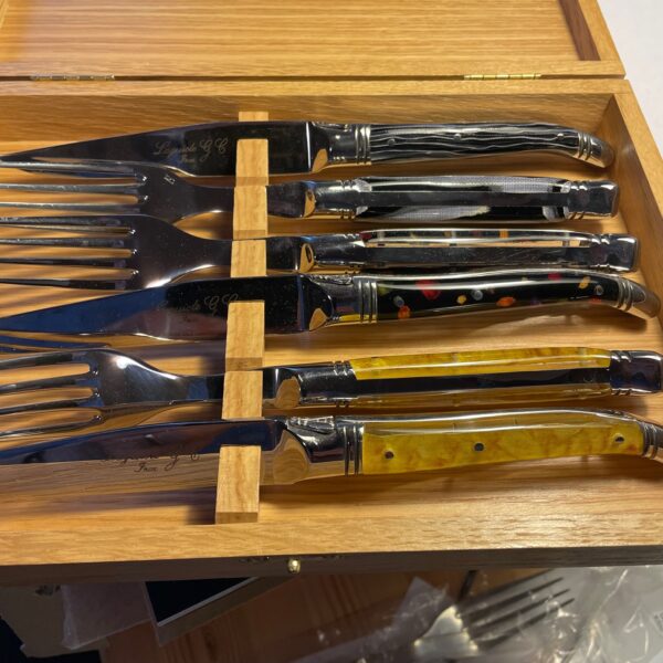 Laguiole inclucion 3 gafler og knive
