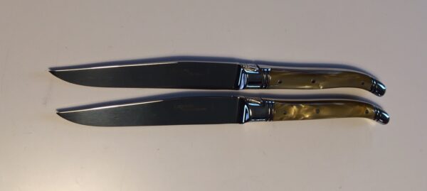 laguiole 2 knive oliven - gul